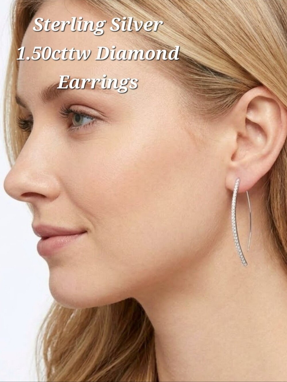 Affinity Diamonds 1.50cttw Diamond Threader Hoop Earrings